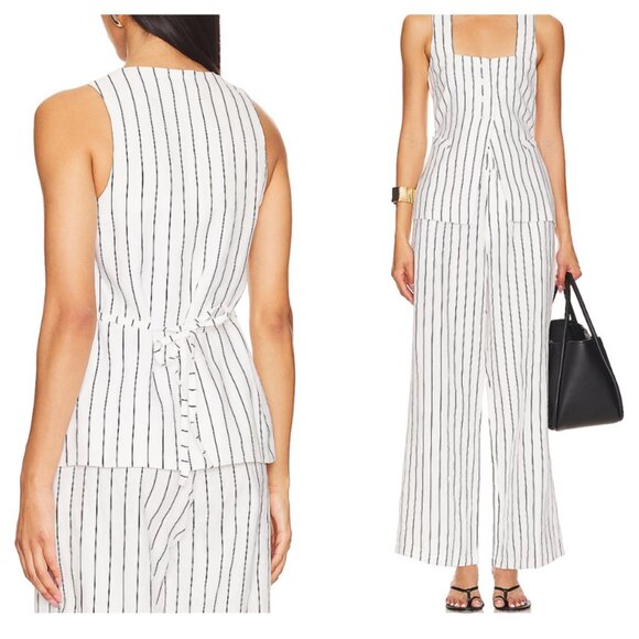 NWT Faithfull the Brand Maya Vest, white and black stripe, sz medium - Picture 2 of 9